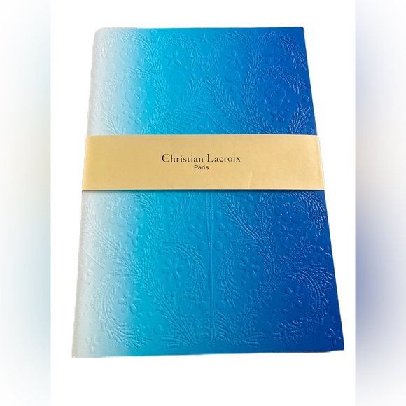 CHRISTIAN LACROIX PARIS Journal Embossed Bright Blue Softcover 128 Rules Pages - Picture 1 of 3